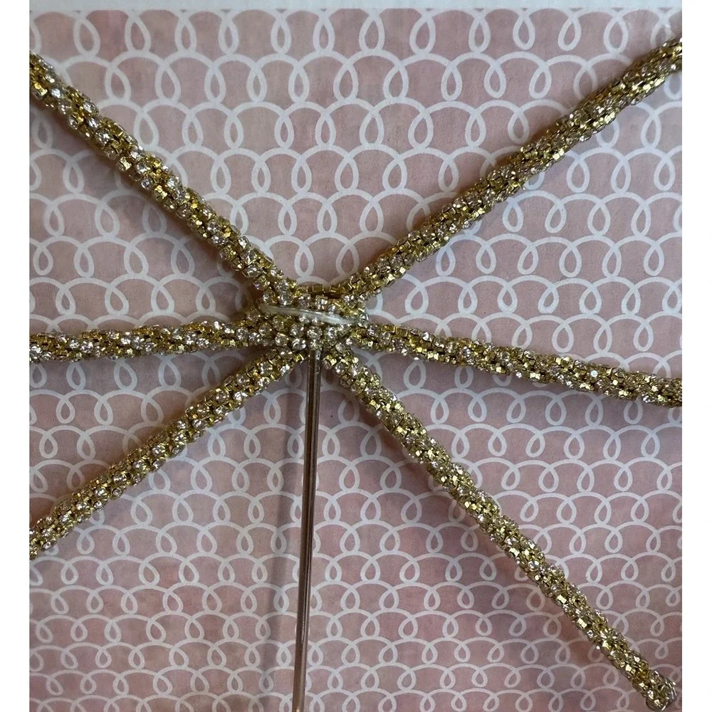 Cupcakes and Cashmere Large Bow Christmas Tree Topper Bling Rhinestone NEW